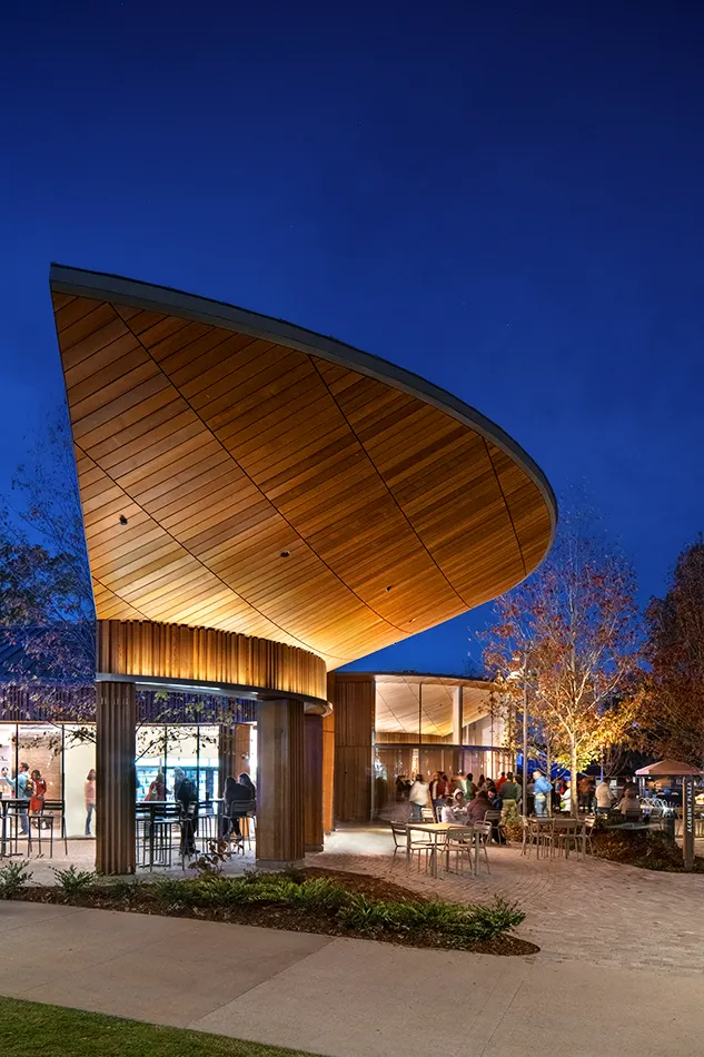 Cary Downtown Park at night