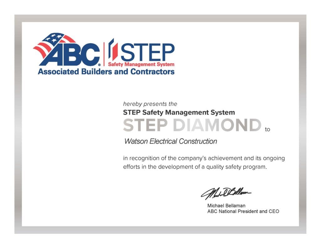 2025 ABC STEP Diamond safety award