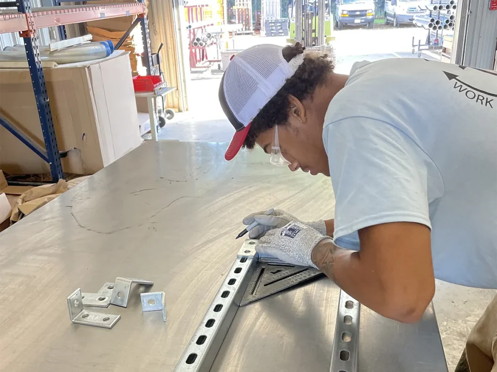 working prefabricating build materials