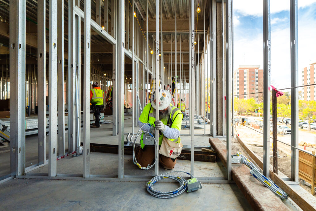 Watson Electrical Prefabrication on Norfolk State University Jobsite